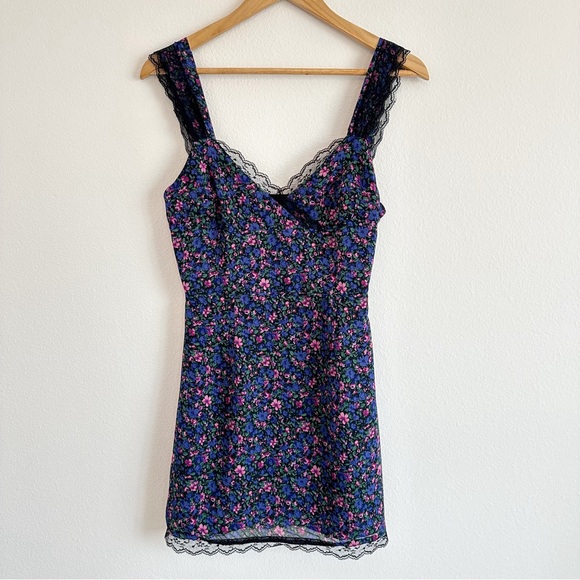 More To Come Irene Lace Mini Dress in Black Floral - Picture 2 of 5